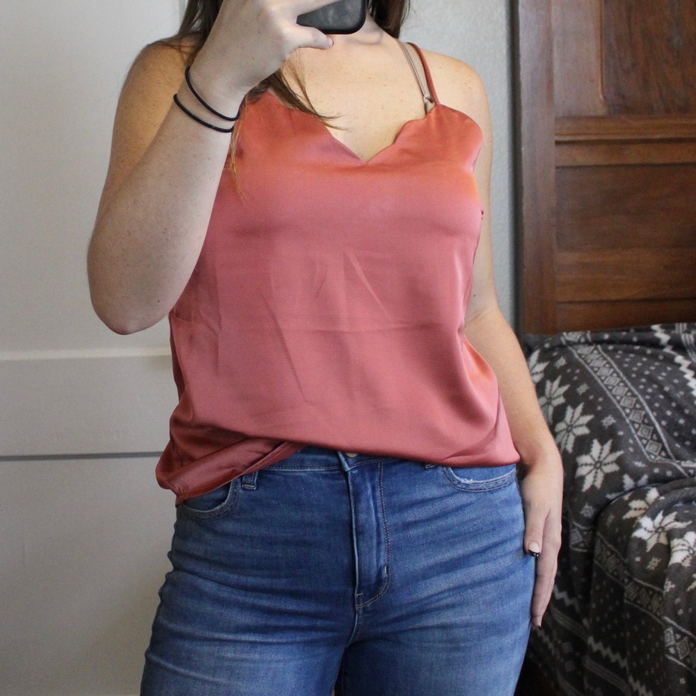 Silky Satin Tank Top Blouse